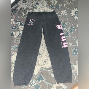 Victoria Secret Pink Vtg Gray RocknRoll Sweatpants